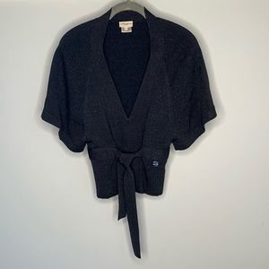 Karen Millen Black Silver Metallic Cardigan